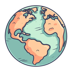 Wall Mural - world map icon on white background