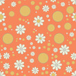 © yassine - retro vector background with flowers for social media posts, banner, card design, etc.