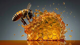 Honey bee illustration. World honey bee day concept. Generative AI.
