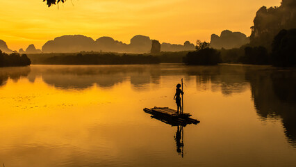 Wall Mural - Landscape Nature View of Nong Thale Lake in Krabi Thailand