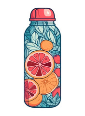 Canvas Print - Fresh lemon cocktail in organic fruit jar