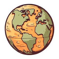 Wall Mural - isolated a physical globe sketch