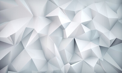 Abstract white color background or wallpaper with polygons, triangles or concave geometries, Generative AI