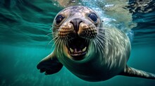 A Silly Seal Making Funny Faces. AI Generated