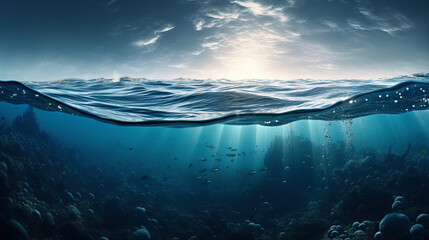 Wall Mural - Marine landscape under the sunlight