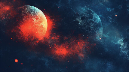 Wall Mural - Generative AI, an abstract background image with a cosmic theme