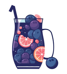 Sticker - Fresh fruit cocktail drink with lemon and lime