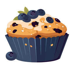 Poster - Sweet berry cupcakes baked with fresh blueberries