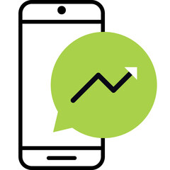 smartphone graph flat icon vector illustration