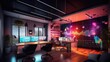 Creative Space with bright neon background