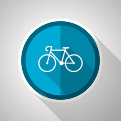 Aufkleber - Bicycle symbol, flat design vector blue icon with long shadow