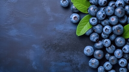 ripe blueberry mockup and copy space with a gradient background, generative ai