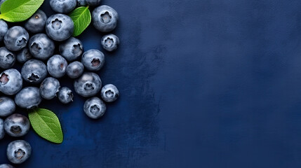 Wall Mural - Ripe blueberry mockup and copy space with a gradient background, generative AI