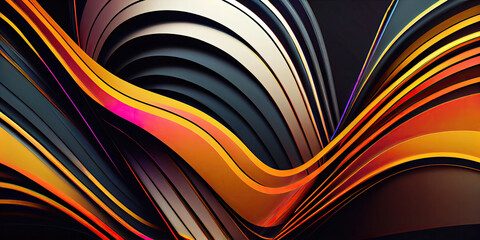 Wall Mural - Bold colorful lines as abstract wallpaper background illustration (Generative AI)