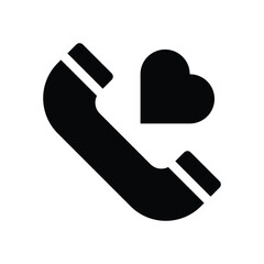 Wall Mural - telephone glyph icon illustration vector graphic