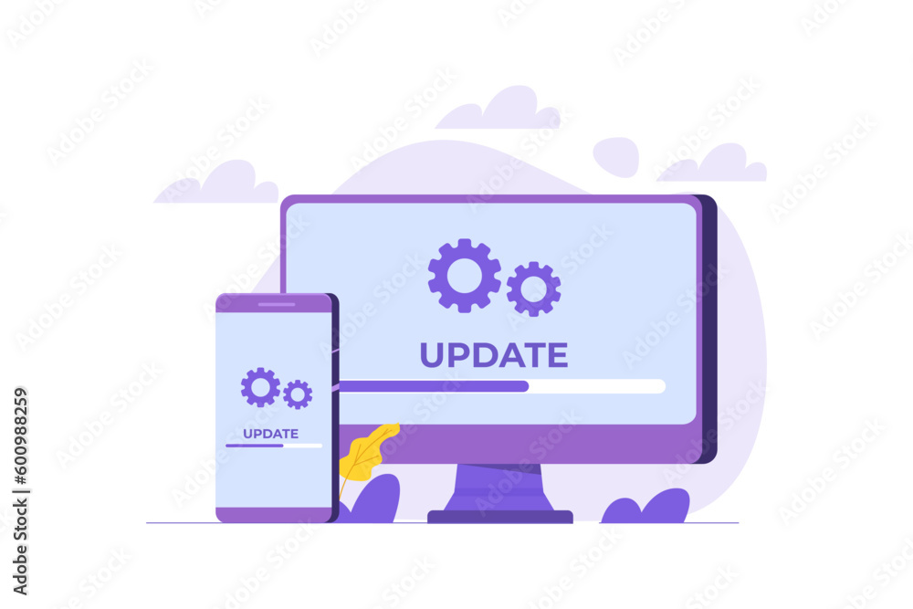 System update flat style concept. Vector illustration can use for ...
