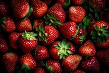 Pile Of Fresh Strawberries Fruits, Created With Generative AI