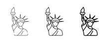 Statue Of Liberty Line Icon Illustration