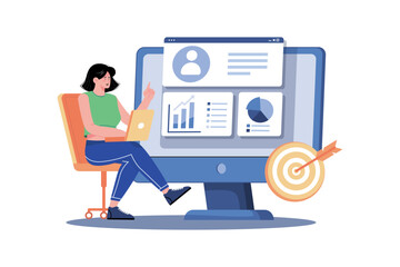 A market researcher collects data and conducts analysis to identify target audiences.