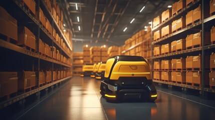 Aufkleber - Autonomous Robot transportation .Futuristic technologies of the future. Generative AI
