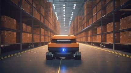 Aufkleber - Autonomous Robot transportation .Futuristic technologies of the future. Generative AI