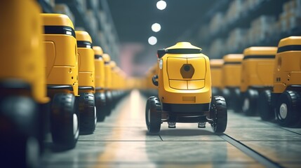 Aufkleber - Autonomous Robot transportation .Futuristic technologies of the future. Generative AI