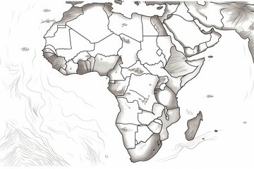 Wall Mural - Africa day. Concept wallpaper map of the continent of Africa for the holiday. AI generated.