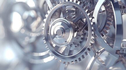 Leinwandbilder - Abstract giving with cogwheels.Low-poly style. Abstract neon frame style. Generative AI