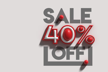 Wall Mural - 40% OFF Sale Discount Banner. Discount offer price tag.