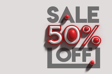 Wall Mural - 50% OFF Sale Discount Banner. Discount offer price tag.