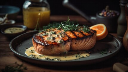 Poster - Different preparations of grilled salmon pieces