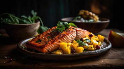 Poster - Different preparations of grilled salmon pieces