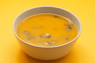 Sticker - Vegetable cream soup with spinach in small bowl