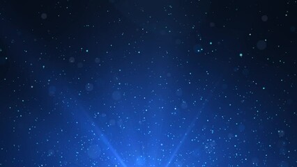 Wall Mural - abstract blue glitter particles floating slowly animation background