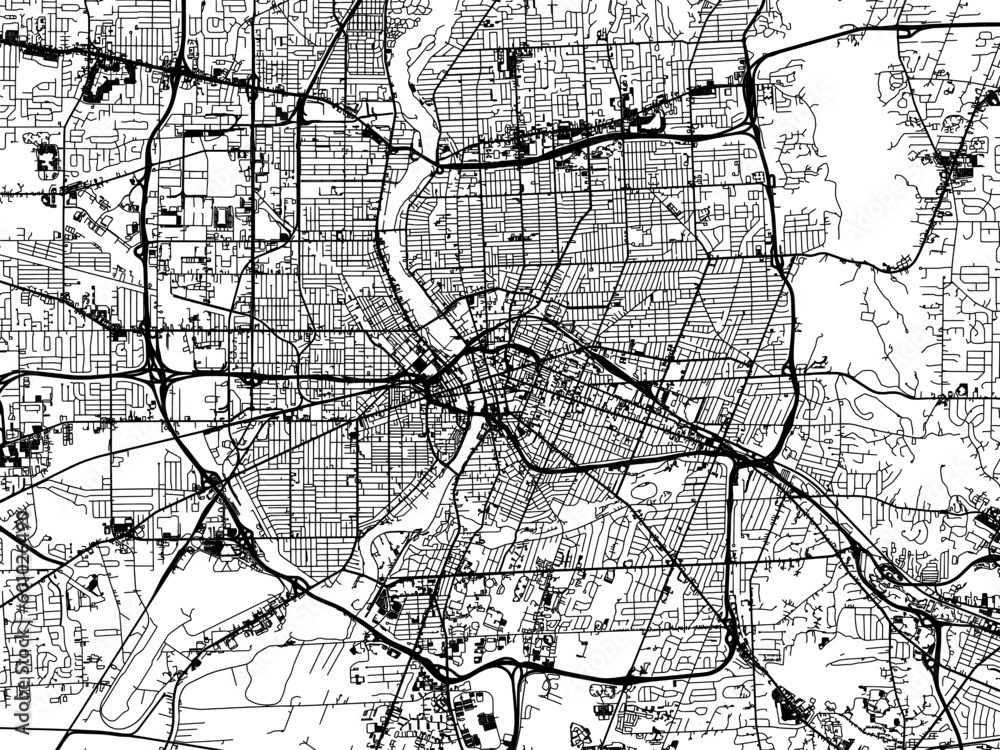Vector road map of the city of Rochester New York in the United States ...