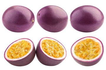 Canvas Print - passionfruit isolated on white background, full depth of field