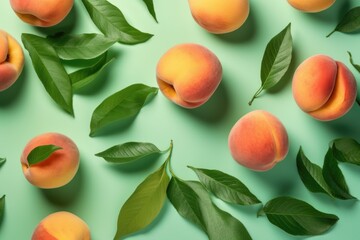 Wall Mural -  peaches on a background,ai generative