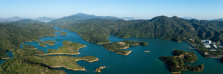 Sticker - Landscape of Tai Lam Chung Reservoir in Hong Kong