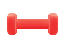 Realistic Red Dumbbell For Fitness Equipment