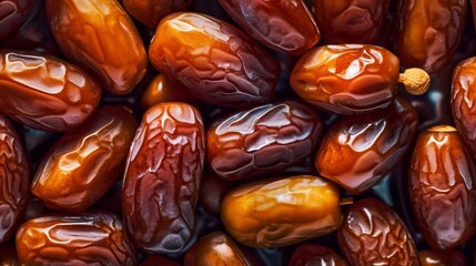 Sun Dried dates Background. Top wiev. AI generated