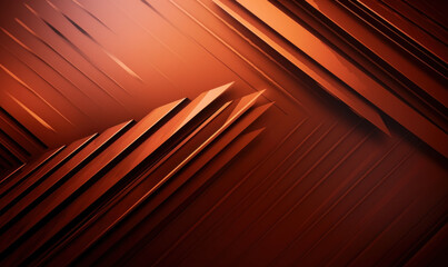 Abstract terracotta color background or wallpaper with angles, polygons, triangles or concave geometries. Generative AI