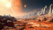 © Oliver - 3D rendering of an alien planet mountain