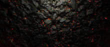 Abstract Coal Background With Lava Gaps Between The Stones.