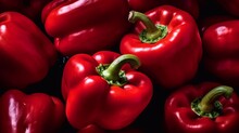 Fresh Red Bell Pepper Background With Ai Generated