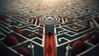  Mysterious Man in Intricate Maze, Solving Puzzles and Overcoming Challenges, Enigmatic Labyrinth Adventure - Generative AI Illustration