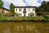 Fototapeta  - Historic house along Martesana canal at Milan