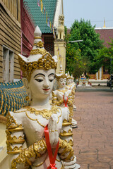 Small buddhas statues Wat Buppharam temple at Chiang Mai