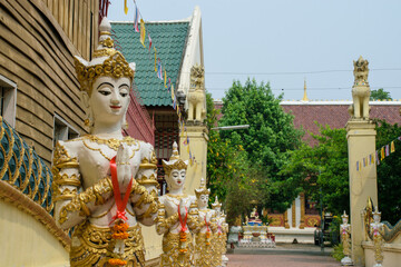 Wall Mural - Small buddhas statues Wat Buppharam temple at Chiang Mai