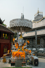 Wall Mural - Silver Ganesha with offerings outside Wat Sri Suphan, know as Silver Temple in Chiang Mai