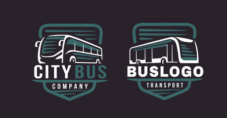 Wall Mural - city bus logo on white background